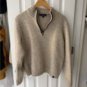 RAINFOREST Beige Half-Zip Wool Sweater